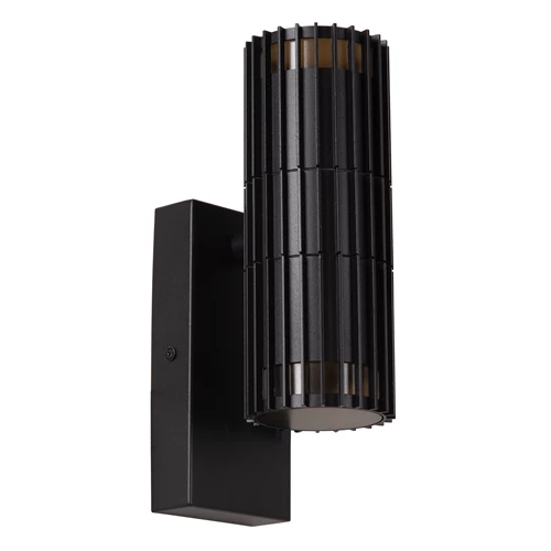 Lucide TIMBALA - Wandspot / Wandlamp Binnen/Buiten - 2xGU10 - IP44 - Zwart | Essential - uitgezet